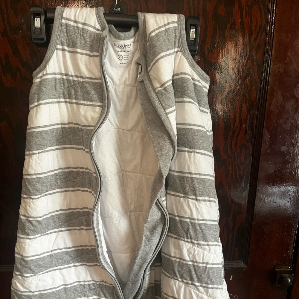 Burt's Bees Baby Gray and White Sleep Sack